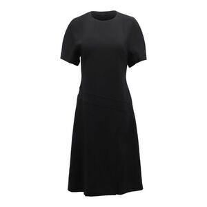 Alexander Wang Pleated Dress in Black Crepe-Satin